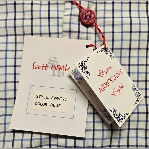 English Laundry Christopher Wicks Embroidered Button Shirt Men Size M Flip Cuff